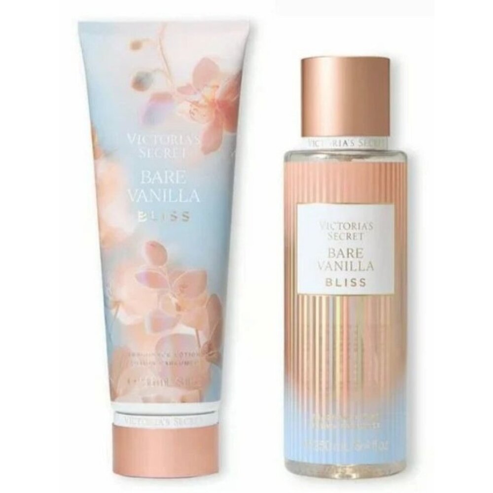 Victoria's Secret‎ Bare Vanilla Bliss Body Lotion & Mist Set 8.4 Fl Oz Each NEW